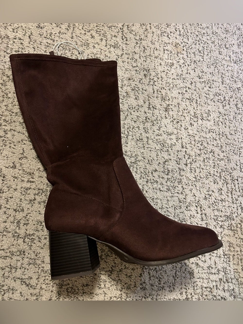 NWT Torrid Dark Brown Square Toe Heel Knee Boots Size 10.5